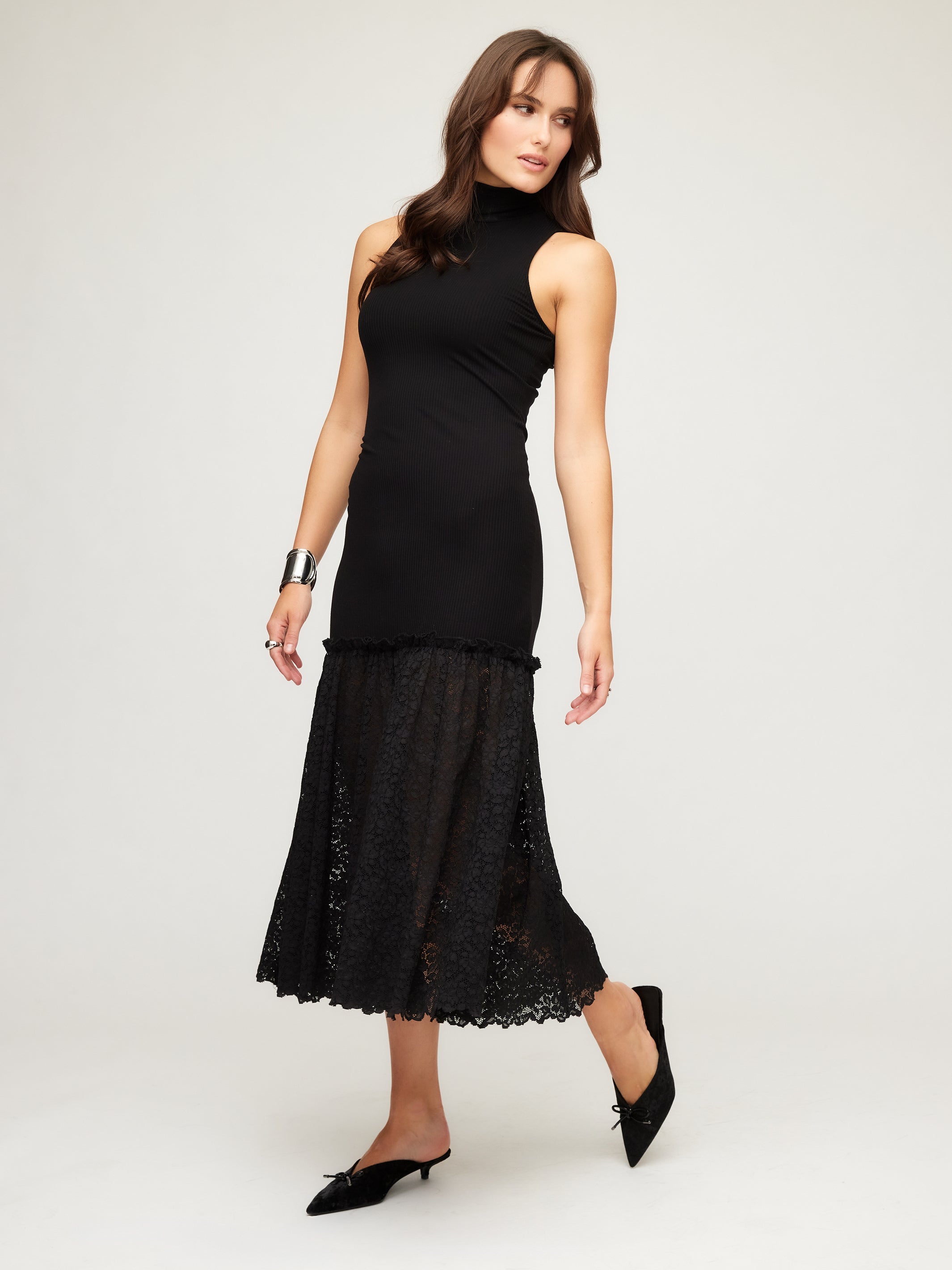 Liana Contrast Lace Dress