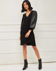 Contrast Shirred Dress