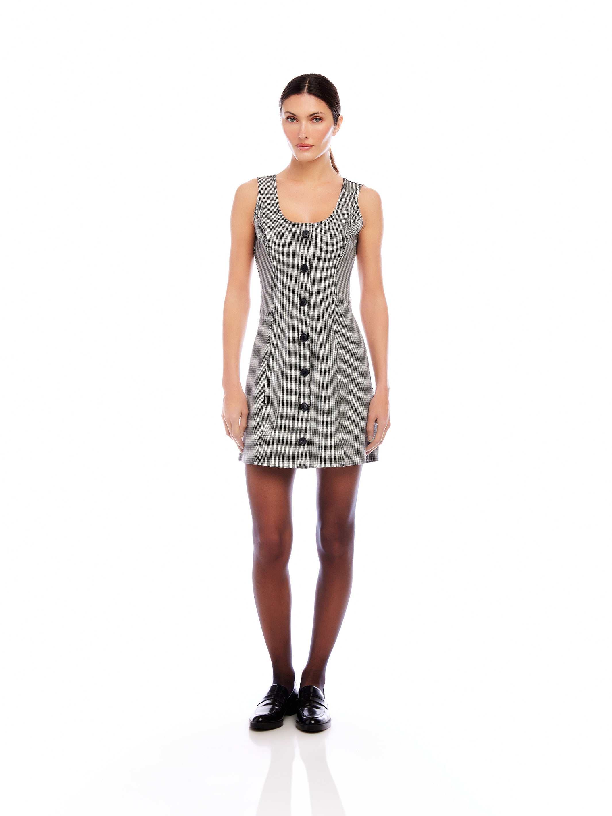 Fifteen Twenty Women's Avery Button Front Dress In Houndstooth 3F15001 | Size: S Fifteen Twenty Women's Avery Button Front Dress In Houndstooth 3F15001 | Size: S