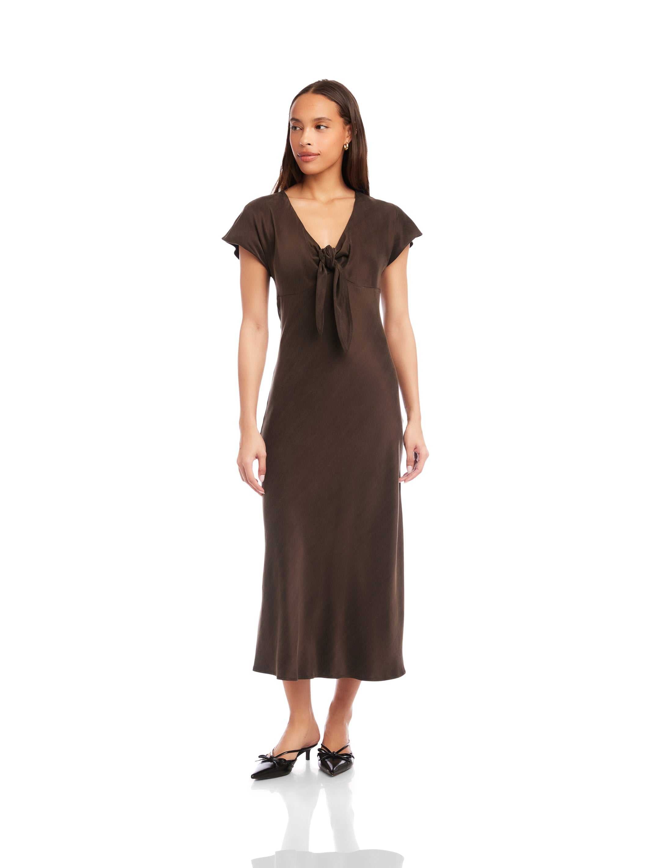 Emmeline Tie-Front Bias Dress - Feminine, Flowy Midi Dress for Any Occasion Fifteen Twenty Emmeline Tie-Front Bias Dress - Feminine, Flowy Midi Dress for Any Occasion Fifteen Twenty