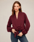 Scarlet Tie-Front Top