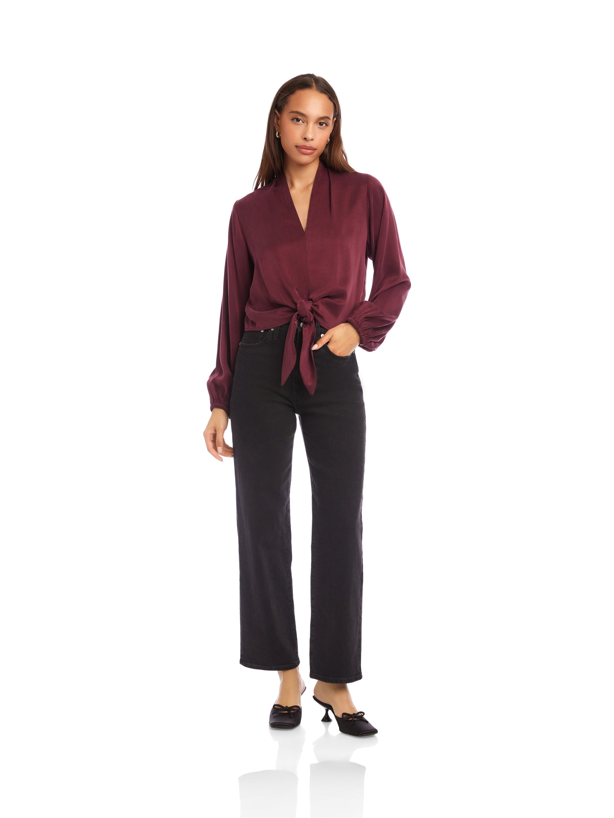 Scarlet Tie-Front Top