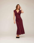 Cierra Ruffle Detail Midi Dress