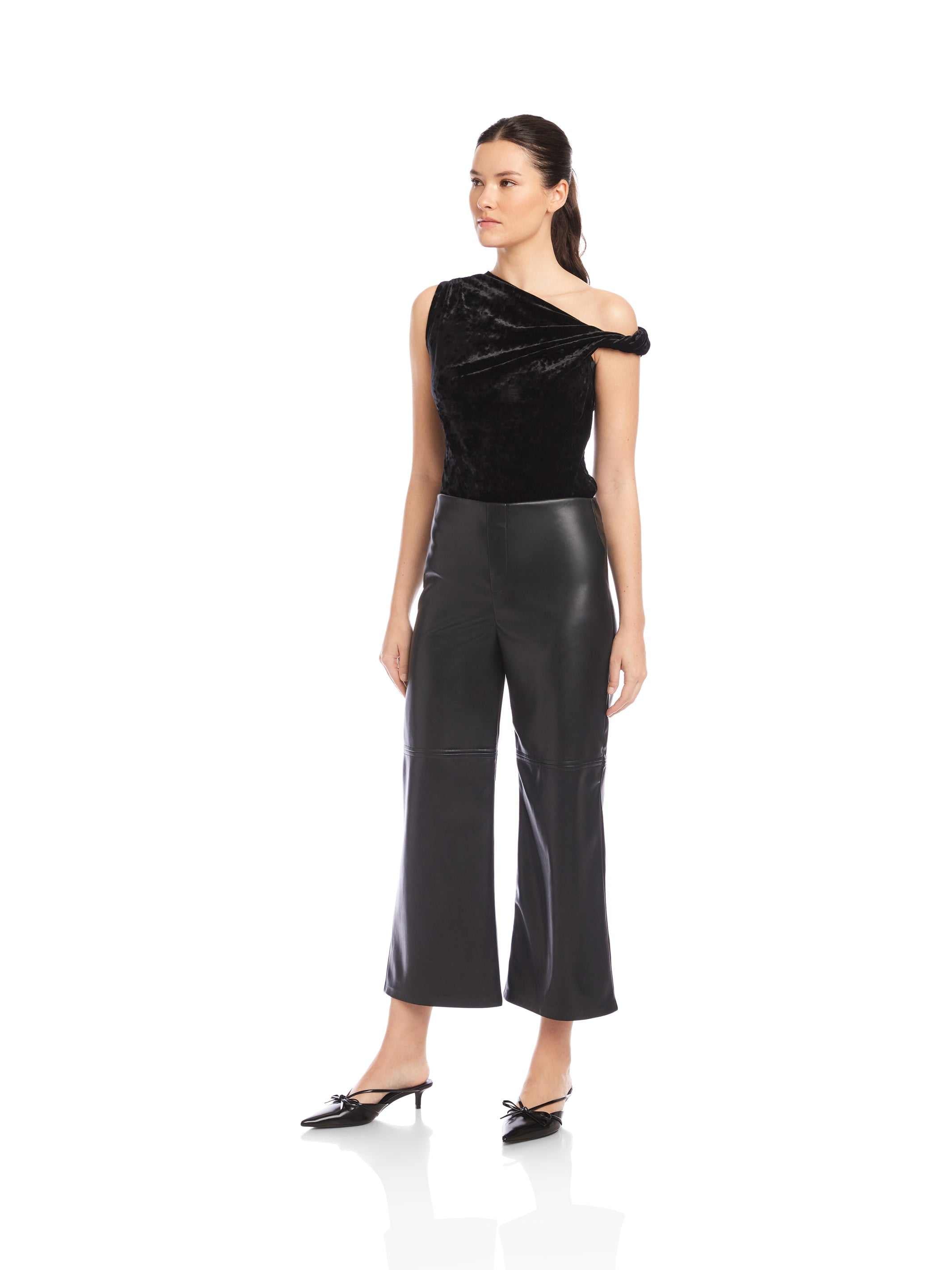 Faux Leather Cropped Pants