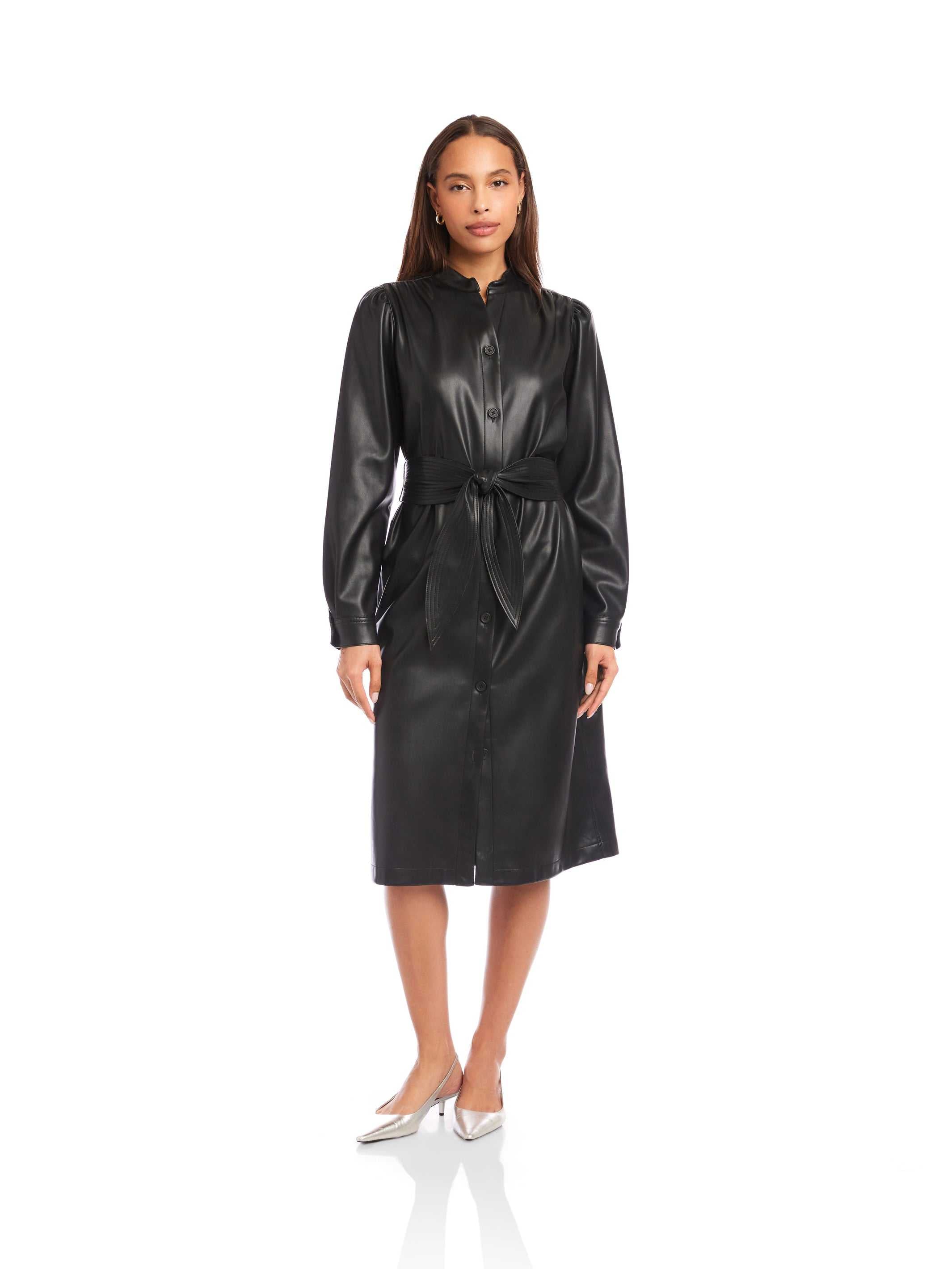 Fifteen Twenty Women's Jennifer Faux Leather Dress In Black | Size: L Fifteen Twenty Women's Jennifer Faux Leather Dress In Black | Size: L