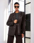 Regan Faux Leather Blazer