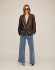 Regan Faux Leather Blazer