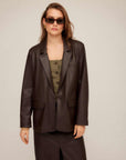 Regan Faux Leather Blazer