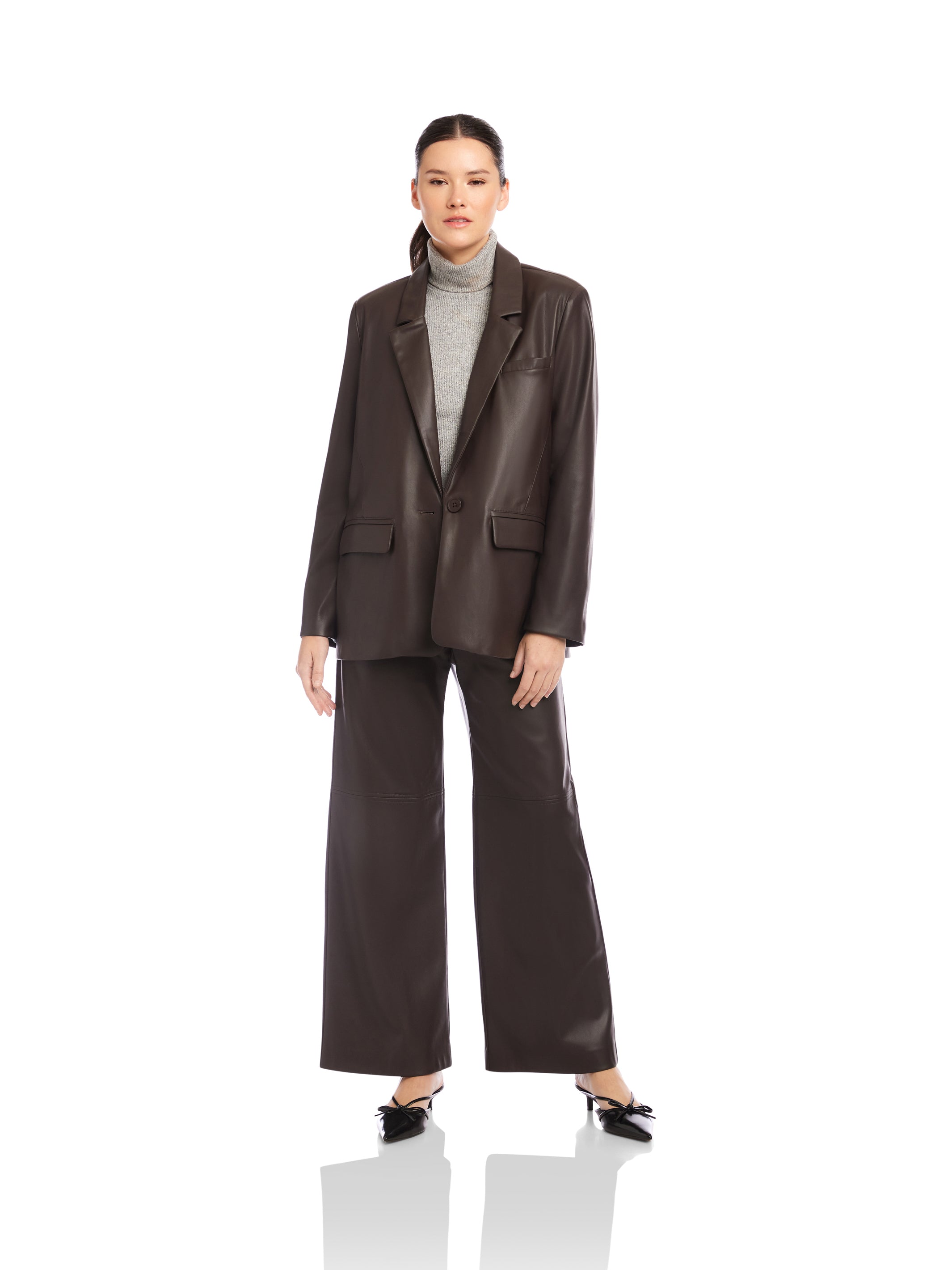 Regan Faux Leather Blazer | Fifteen Twenty Clothing