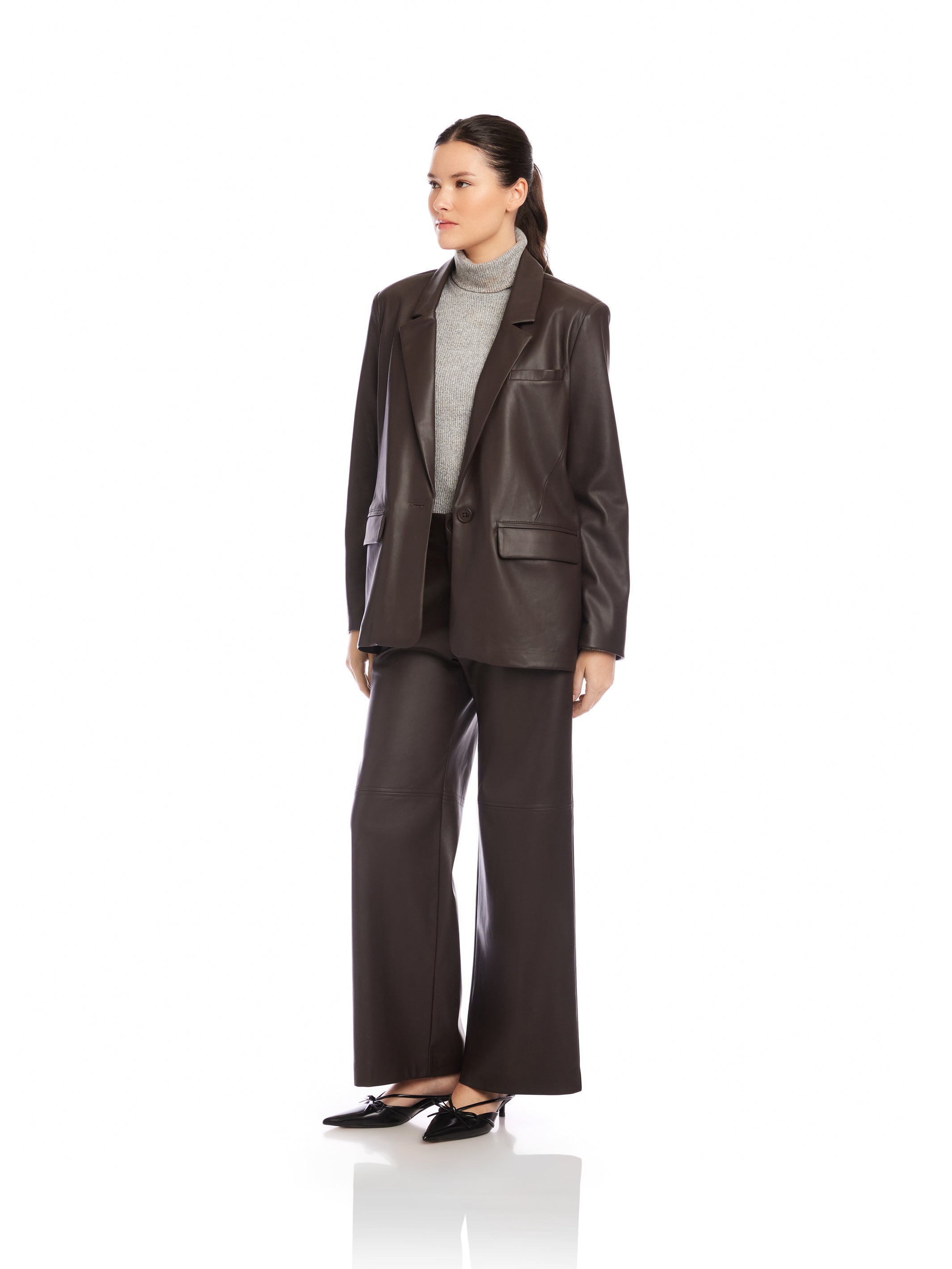 Regan Faux Leather Blazer