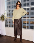Kaia Faux Leather Midi Skirt