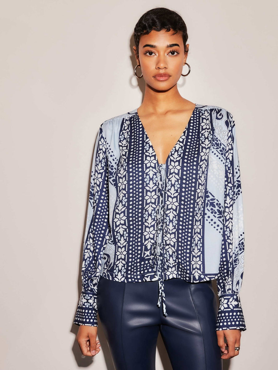 Kayla Bow Detail Blouse - Flowy Viscose with Floral Print | Shop