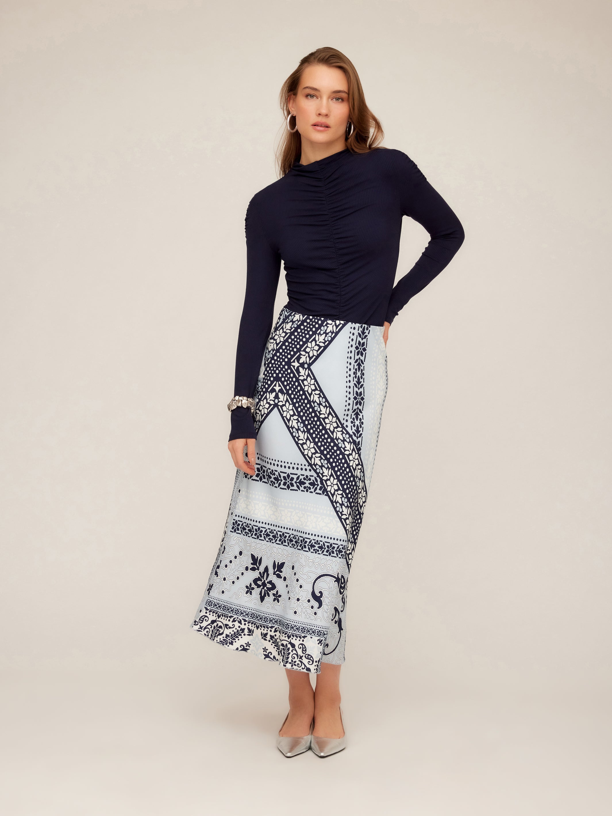 Mia Bias Midi Skirt