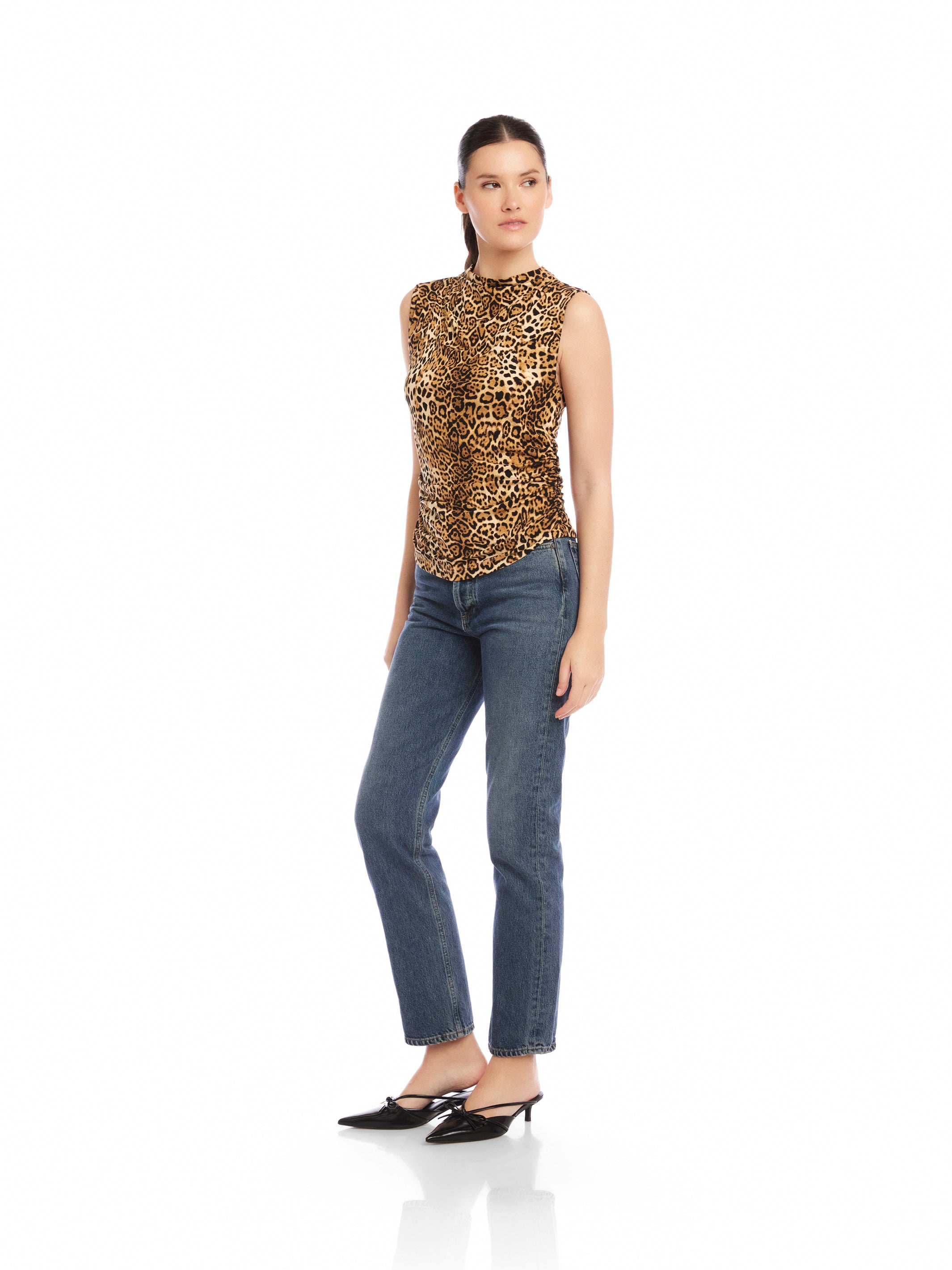 Paige Sleeveless Shirred Top