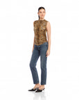 Paige Sleeveless Shirred Top