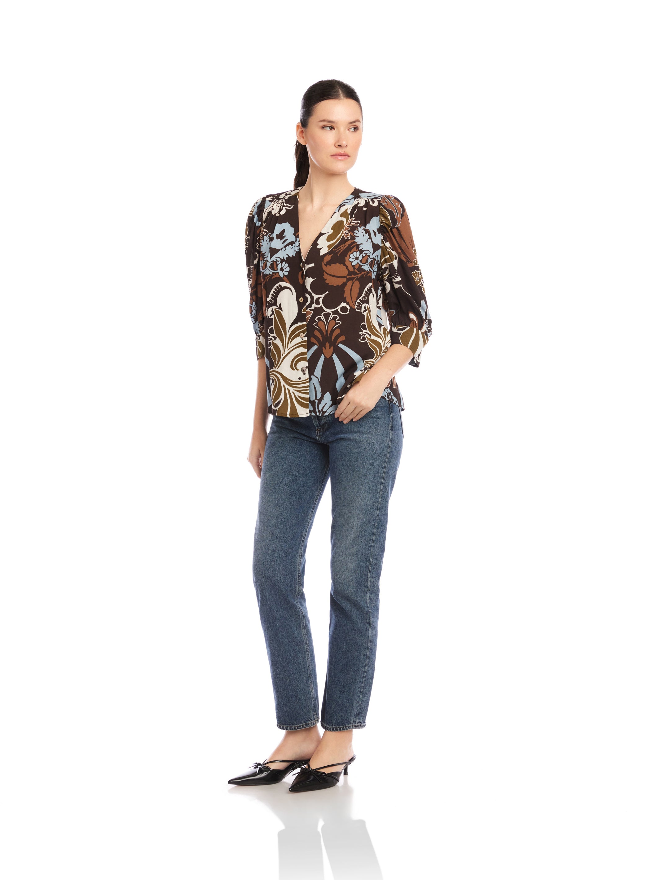 Norah Shirred Sleeve Top