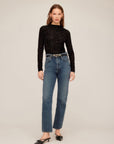 Khami Velvet Burnout Shirred Top