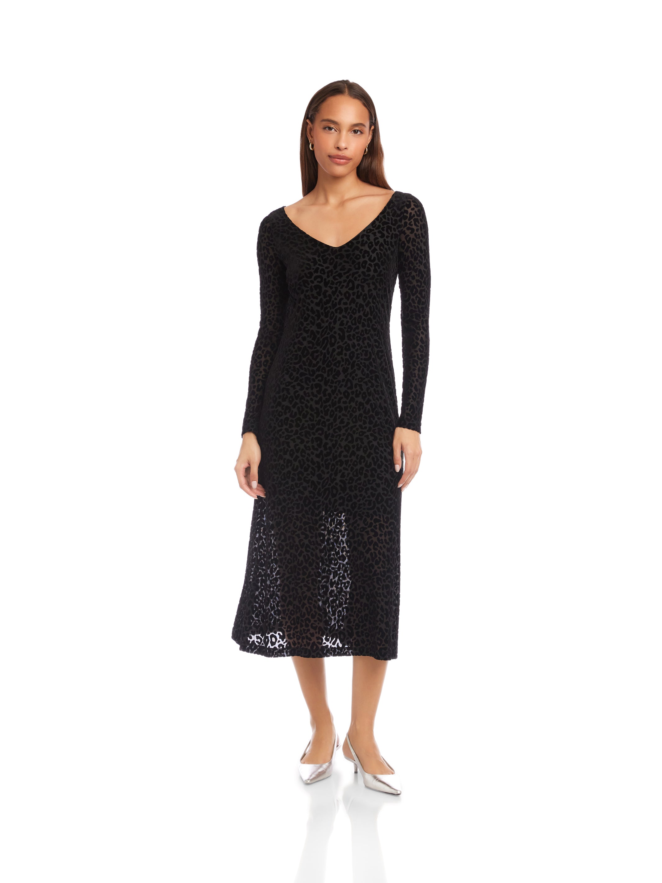 Fifteen Twenty Women's Julia Velvet Burnout Dress In Leopard Fifteen Twenty Women's Julia Velvet Burnout Dress In Leopard