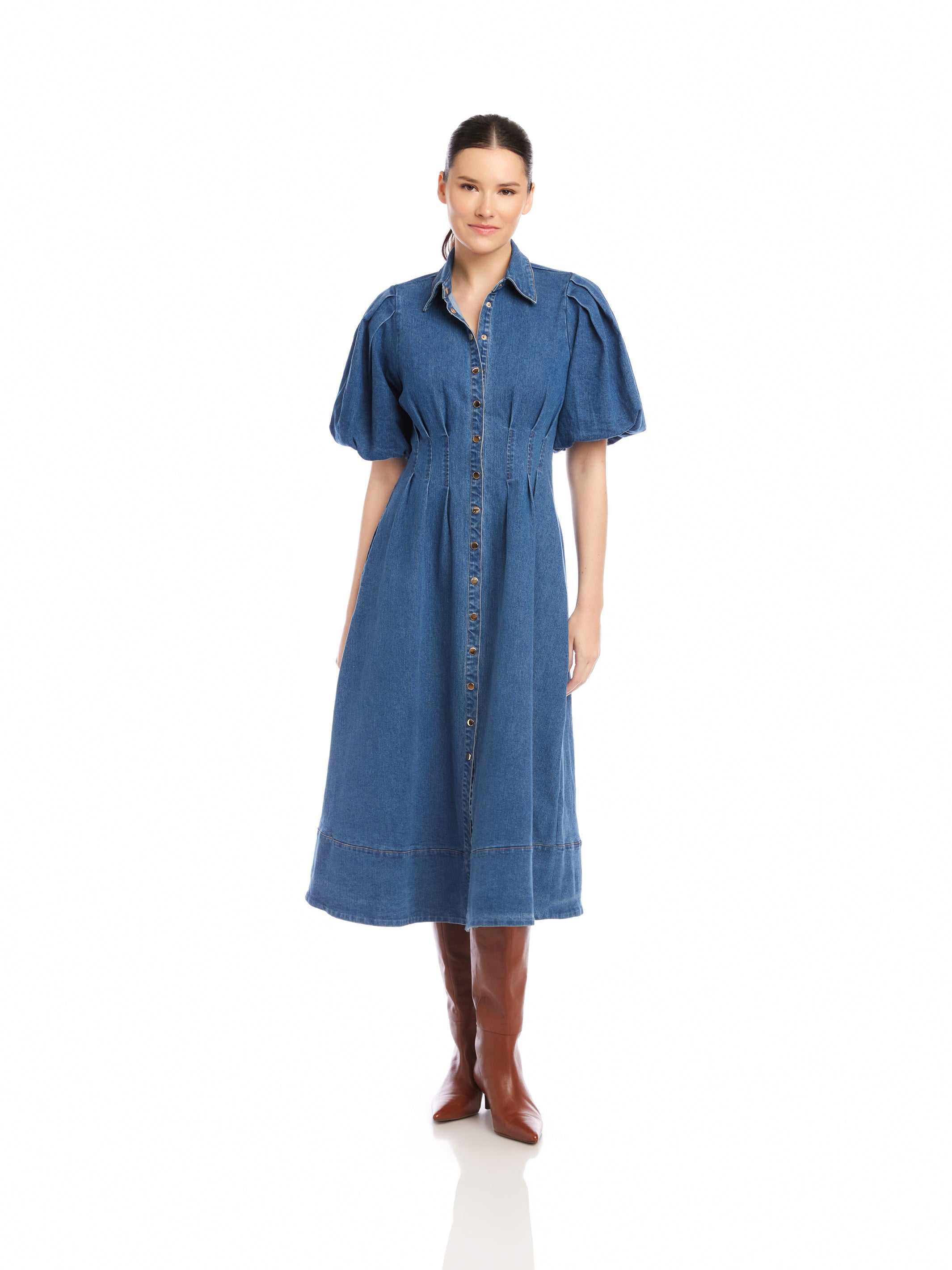 Fifteen Twenty Esme Midi Shirt Dress- Denim 2 Fifteen Twenty Esme Midi Shirt Dress- Denim 2