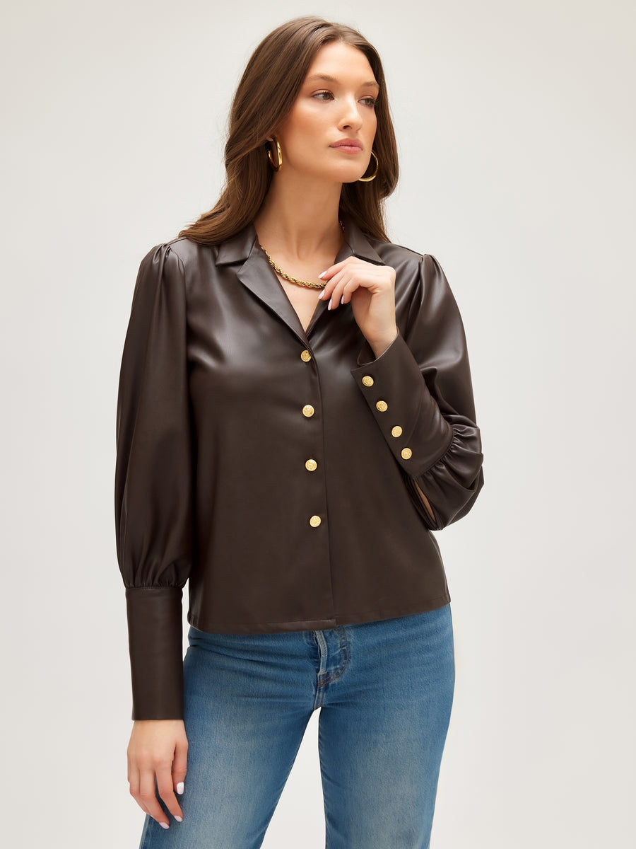 Faux Leather Shirt | Fifteen Twenty