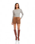 Faux Suede Modern Shorts