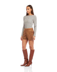 Faux Suede Modern Shorts