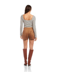 Faux Suede Modern Shorts