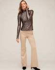 Molly Bootcut Pants soft faux suede high-rise pull-on elastic waistband bootcut silhouette