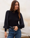 Lisette Contrast Turtleneck Top