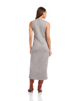 Lauren Button Detail Midi Dress