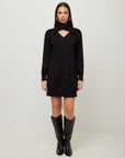 Claylee Crossover Turtleneck Dress