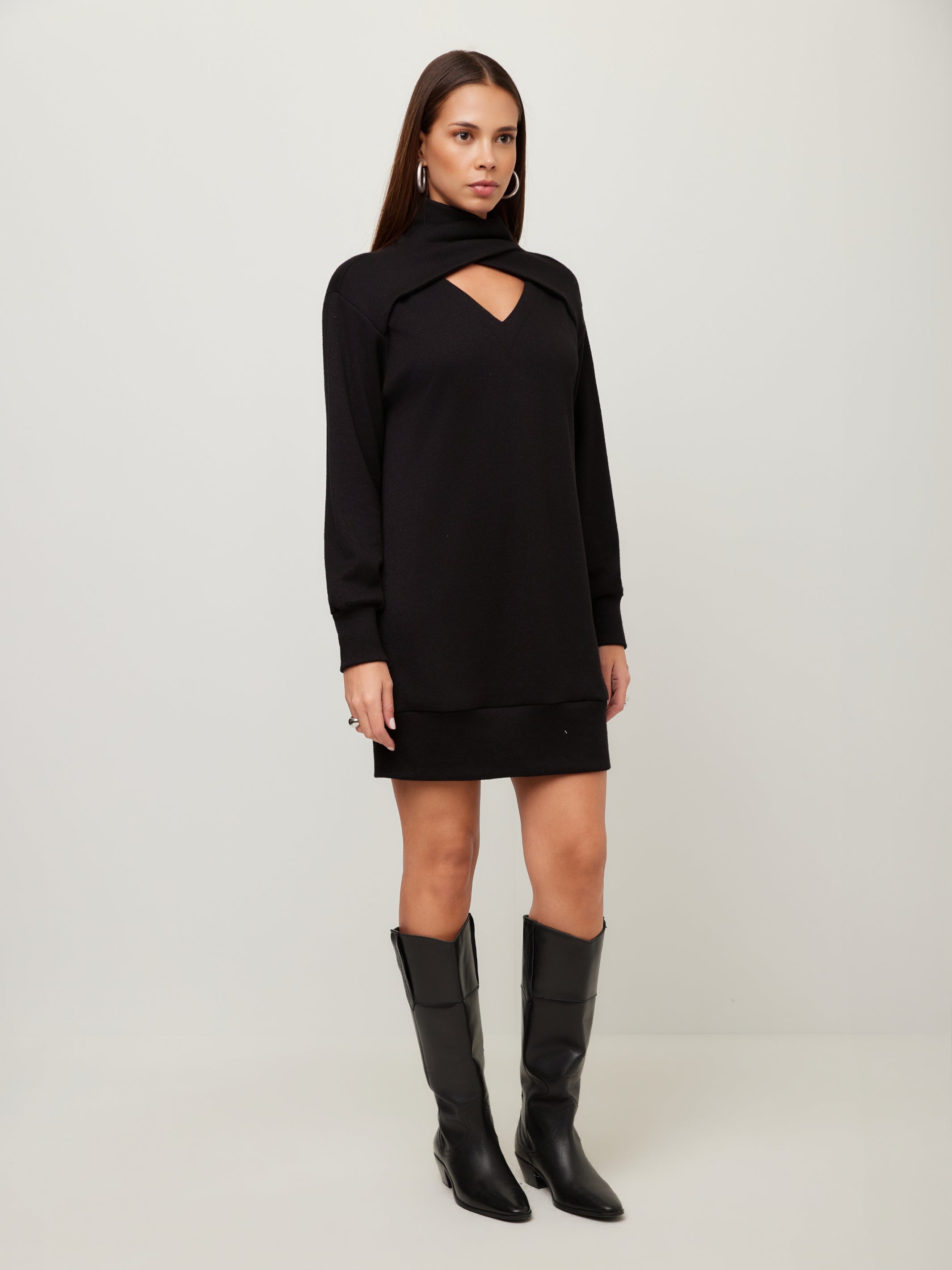 Claylee Crossover Turtleneck Dress | Fifteen Twenty Clothing