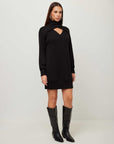 Claylee Crossover Turtleneck Dress