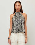 Alexis Faux Leather Halter Top