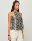 Alexis Faux Leather Halter Top