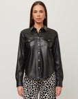 Anna Faux Leather Western Shirt