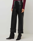 Regina Faux Leather Cuff Cropped Pants