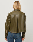 Victoria Faux Leather Button-Up Top