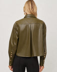 Victoria Faux Leather Button-Up Top