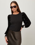 Kaya Contrast Bishop Sleeve Top