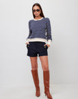 Lynsey Contrast Bishop Sleeve Top