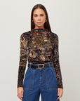 Khami Velvet Burnout Shirred Top