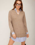 Carrie Mixed Media Sweater Dress