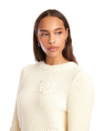 Brylee Crochet Flower Detail Sweater