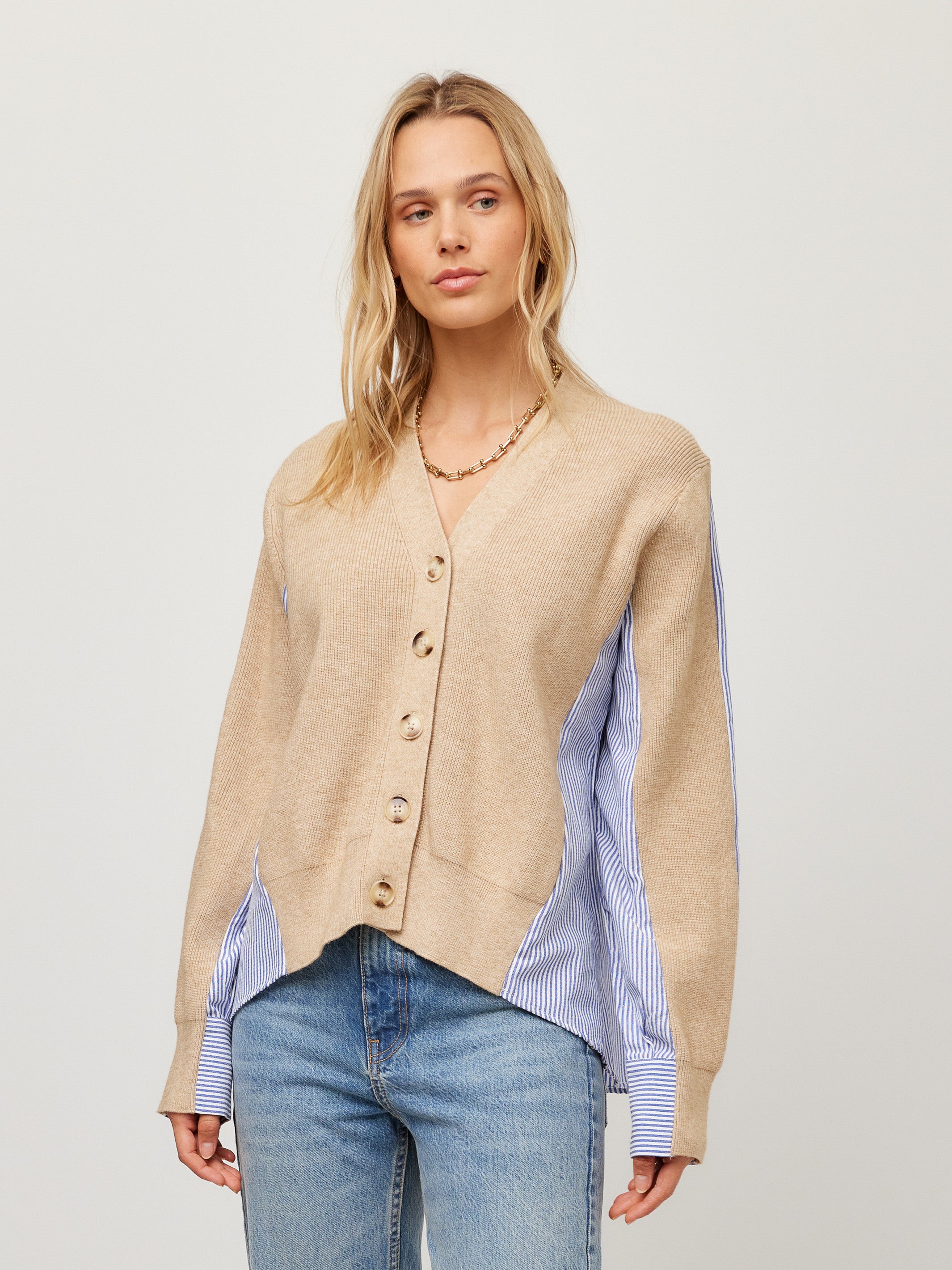 Celine Mixed Media Cardigan | Fifteen Twenty Clothing
