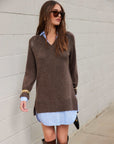 Carrie Mixed Media Sweater Dress
