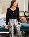 Amelia Bolero Shrug sweater with layered two-piece look, voluminous sleeves, and ribbed trim