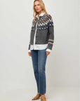 Alina Mixed Media Jacquard Cardigan