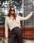 Ash Embellished V-Neck Sweater