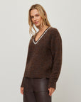 Ash Embellished V-Neck Sweater